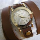 Handmade Leather Wrap Bracelet Watch with a lovely pattern WORLDWIDE FREE SHIPPING