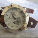 Handmade Leather Wrap Bracelet Watch with a lovely pattern WORLDWIDE FREE SHIPPING
