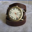 Handmade Leather Wrap Bracelet Watch with a lovely pattern WORLDWIDE FREE SHIPPING