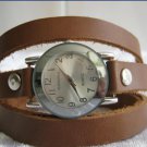 Handmade Leather Wrap Bracelet Watch with a lovely pattern WORLDWIDE FREE SHIPPING