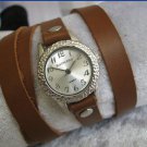 Handmade Leather Wrap Bracelet Watch with a lovely pattern WORLDWIDE FREE SHIPPING