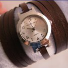 Handmade Leather Wrap Bracelet Watch with a lovely pattern WORLDWIDE FREE SHIPPING