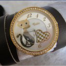 Handmade Leather Wrap Bracelet Watch with a lovely pattern WORLDWIDE FREE SHIPPING