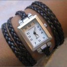 Handmade Leather Wrap Bracelet Watch with a lovely pattern WORLDWIDE FREE SHIPPING