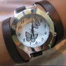 Handmade Leather Wrap Bracelet Watch with a lovely pattern WORLDWIDE FREE SHIPPING