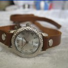 Handmade Leather Wrap Bracelet Watch with a lovely pattern WORLDWIDE FREE SHIPPING