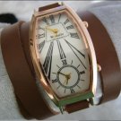 Handmade Leather Wrap Bracelet Watch with a lovely pattern WORLDWIDE FREE SHIPPING