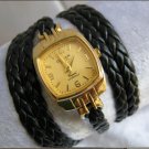 Handmade Leather Wrap Bracelet Watch with a lovely pattern WORLDWIDE FREE SHIPPING