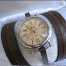 Handmade Leather Wrap Bracelet Watch with a lovely pattern WORLDWIDE FREE SHIPPING