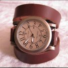 Handmade Leather Wrap Bracelet Watch with a lovely pattern WORLDWIDE FREE SHIPPING