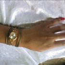 Handmade Leather Wrap Bracelet Watch with a lovely pattern WORLDWIDE FREE SHIPPING