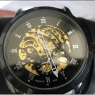 Handmade Skeleton Leather Wrap Bracelet Watch with a lovely pattern WORLDWIDE FREE SHIPPING