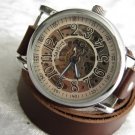 Handmade Skeleton Leather Wrap Bracelet Watch with a lovely pattern WORLDWIDE FREE SHIPPING