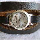 Handmade Leather Wrap Bracelet Watch with a lovely pattern WORLDWIDE FREE SHIPPING