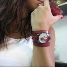 Handmade Leather Wrap Bracelet Watch with a lovely pattern WORLDWIDE FREE SHIPPING