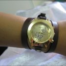 Handmade Leather Wrap Bracelet Watch with a lovely pattern WORLDWIDE FREE SHIPPING