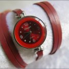 Handmade Leather Wrap Bracelet Watch with a lovely pattern WORLDWIDE FREE SHIPPING