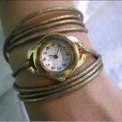 Handmade Leather Wrap Bracelet Watch with a lovely pattern WORLDWIDE FREE SHIPPING