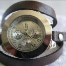 Handmade Leather Wrap Bracelet Watch with a lovely pattern WORLDWIDE FREE SHIPPING