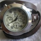 Handmade Leather Wrap Bracelet Watch with a lovely pattern WORLDWIDE FREE SHIPPING