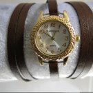 Handmade Leather Wrap Bracelet Watch with a lovely pattern WORLDWIDE FREE SHIPPING