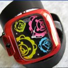 Handmade Leather Wrap Bracelet Watch with a lovely pattern WORLDWIDE FREE SHIPPING
