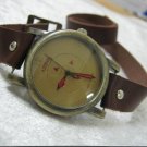 Handmade Leather Wrap Bracelet Watch with a lovely pattern WORLDWIDE FREE SHIPPING