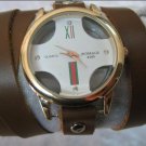 Handmade Leather Wrap Bracelet Watch with a lovely pattern WORLDWIDE FREE SHIPPING
