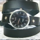 Handmade Leather Wrap Bracelet Watch with a lovely pattern WORLDWIDE FREE SHIPPING