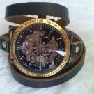 Handmade Leather Wrap Bracelet Watch with a lovely pattern WORLDWIDE FREE SHIPPING
