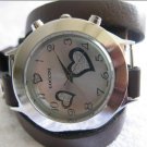 Handmade Leather Wrap Bracelet Watch with a lovely pattern WORLDWIDE FREE SHIPPING
