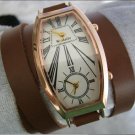 Handmade Leather Wrap Bracelet Watch with a lovely pattern WORLDWIDE FREE SHIPPING