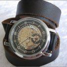 Handmade Leather Wrap Bracelet Watch with a lovely pattern WORLDWIDE FREE SHIPPING