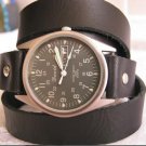 Handmade Leather Wrap Bracelet Watch with a lovely pattern WORLDWIDE FREE SHIPPING