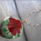 Handmade Necklace with dried pressed real flowers Worldwide Free Shipping