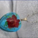 Handmade Necklace with dried pressed real flowers Worldwide Free Shipping