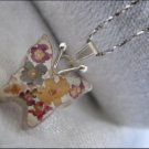 Handmade Necklace with dried pressed real flowers Worldwide Free Shipping