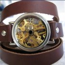Handmade Leather Wrap Bracelet Watch with a lovely pattern WORLDWIDE FREE SHIPPING