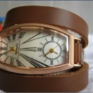 Handmade Leather Wrap Bracelet Watch with a lovely pattern WORLDWIDE FREE SHIPPING