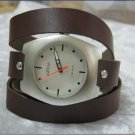 Handmade Leather Wrap Bracelet Watch with a lovely pattern WORLDWIDE FREE SHIPPING