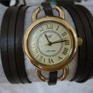 Handmade Leather Wrap Bracelet Watch with a lovely pattern WORLDWIDE FREE SHIPPING