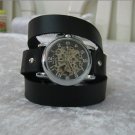 Handmade Leather Wrap Bracelet Watch with a lovely pattern WORLDWIDE FREE SHIPPING