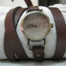 Handmade Leather Wrap Bracelet Watch with a lovely pattern WORLDWIDE FREE SHIPPING