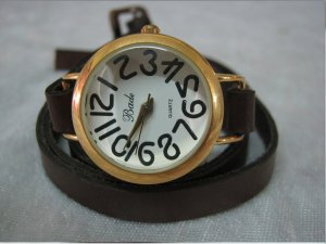 Handmade Leather Wrap Bracelet Watch with a lovely pattern WORLDWIDE FREE SHIPPING