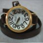 Handmade Leather Wrap Bracelet Watch with a lovely pattern WORLDWIDE FREE SHIPPING