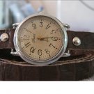 Handmade Leather Wrap Bracelet Watch with a lovely pattern WORLDWIDE FREE SHIPPING