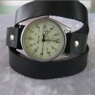 Handmade Leather Wrap Bracelet Watch with a lovely pattern WORLDWIDE FREE SHIPPING