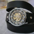 Handmade Leather Wrap Bracelet Watch with a lovely pattern WORLDWIDE FREE SHIPPING