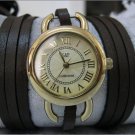 Handmade Leather Wrap Bracelet Watch with a lovely pattern WORLDWIDE FREE SHIPPING