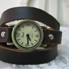 Handmade Leather Wrap Bracelet Watch with a lovely pattern WORLDWIDE FREE SHIPPING